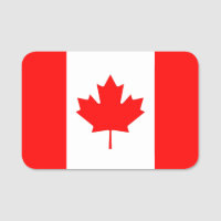 Patriotic name tag with flag of Canada