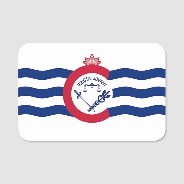 Patriotic name tag with flag of Cincinnati (Front)