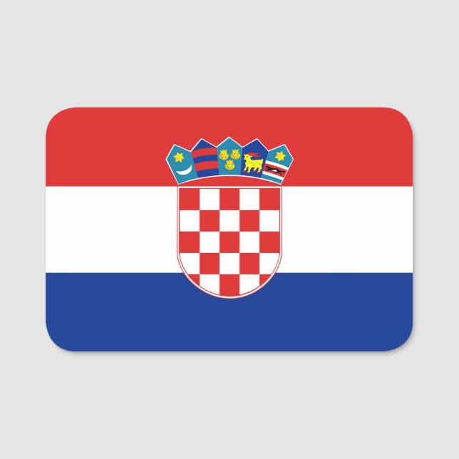 Patriotic name tag with flag of Croatia (Front)