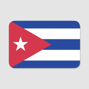 Patriotic name tag with flag of Cuba