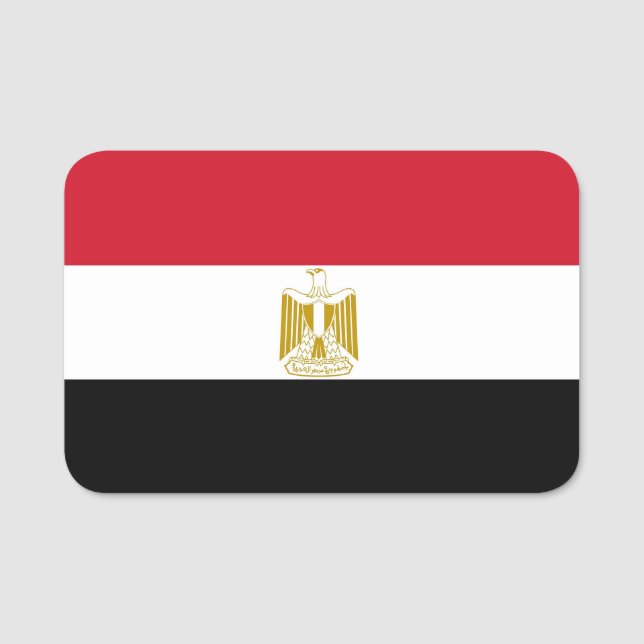 Patriotic name tag with flag of Egypt (Front)