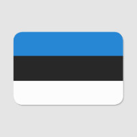 Patriotic name tag with flag of Estonia
