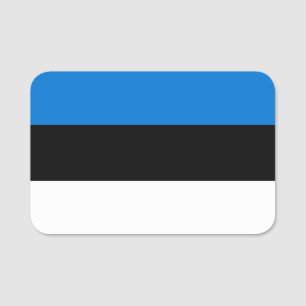 Patriotic name tag with flag of Estonia