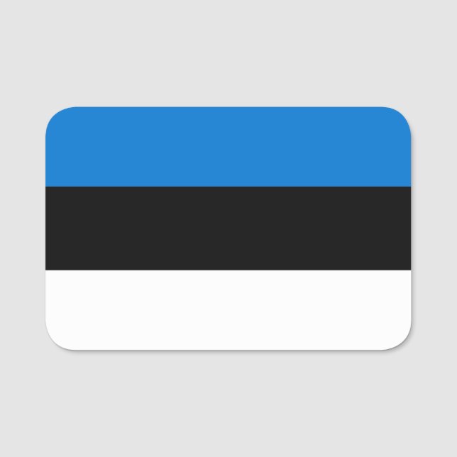 Patriotic name tag with flag of Estonia (Front)