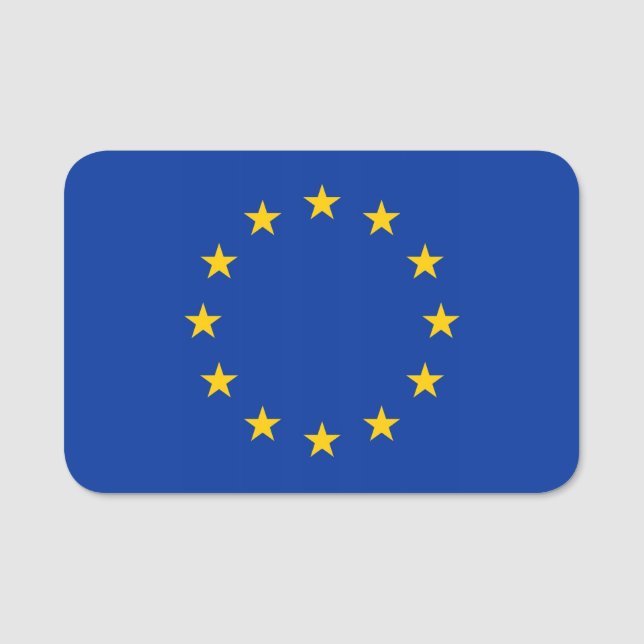Patriotic name tag with flag of European Union (Front)