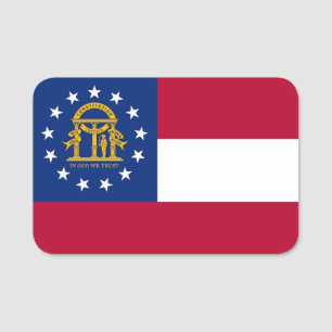 Patriotic name tag with flag of Georgia, USA