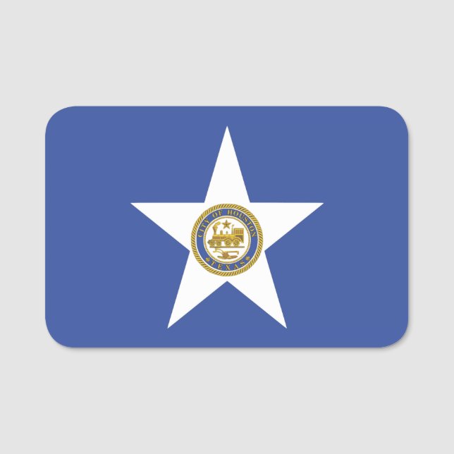 Patriotic name tag with flag of Houston (Front)