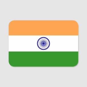 Patriotic name tag with flag of India