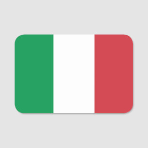 Patriotic name tag with flag of Italy