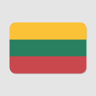 Patriotic name tag with flag of Lithuania