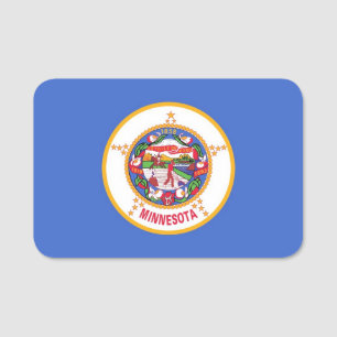 Patriotic name tag with flag of Minnesota