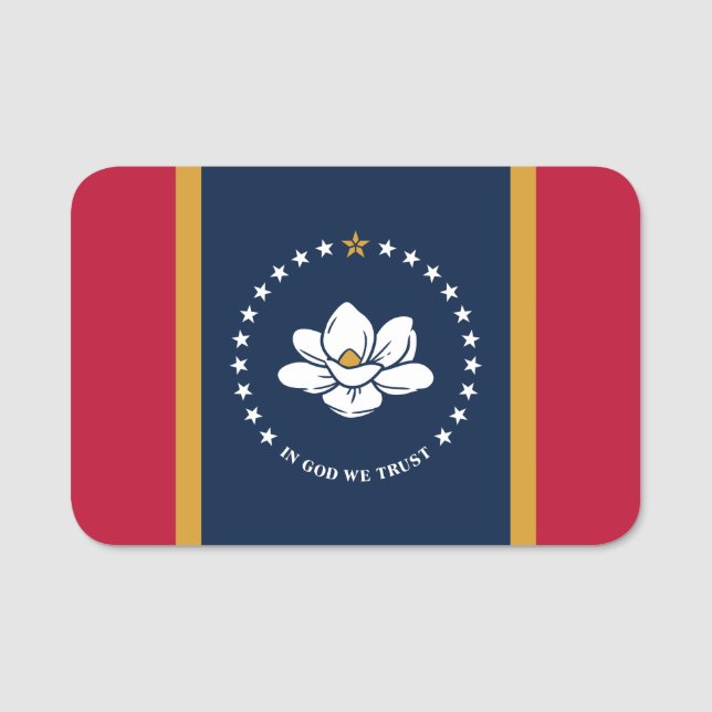Patriotic name tag with flag of Mississippi, USA (Front)