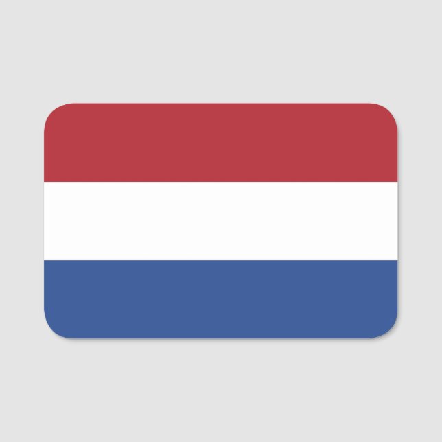 Patriotic name tag with flag of Netherlands (Front)