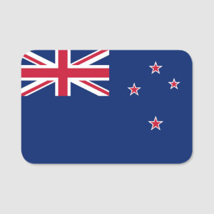 Patriotic name tag with flag of New Zealand