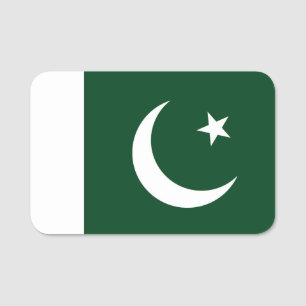 Patriotic name tag with flag of Pakistan