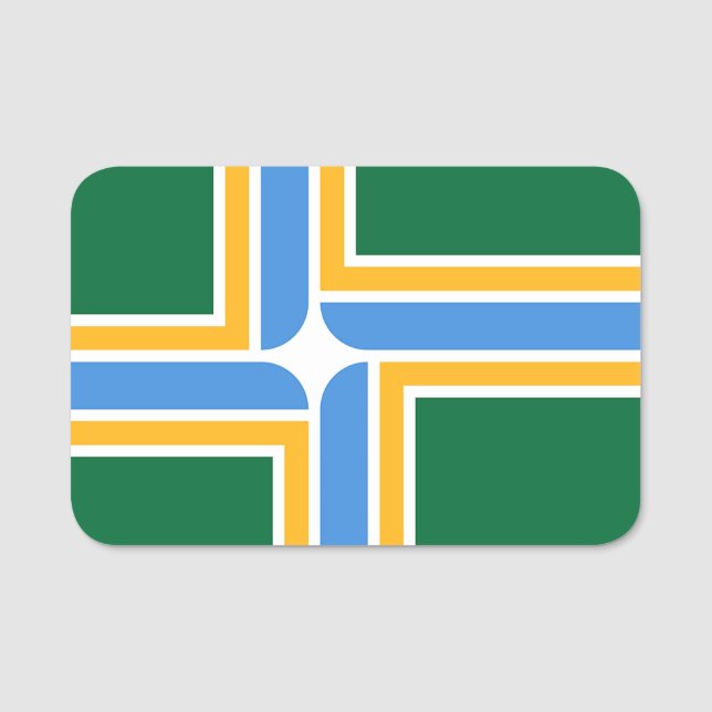 Patriotic name tag with flag of Portland (Front)