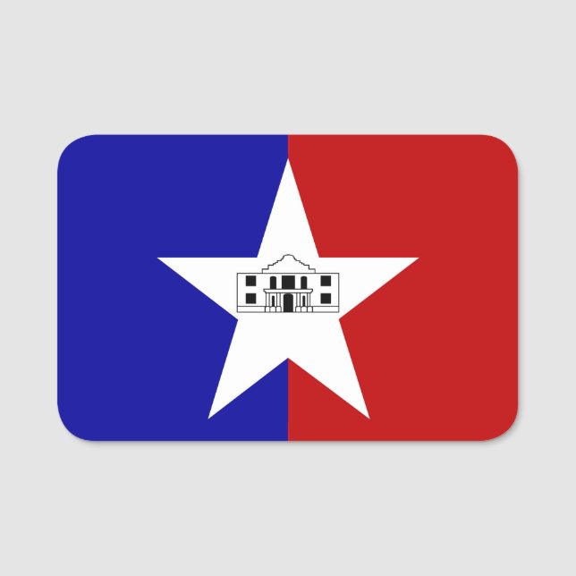 Patriotic name tag with flag of San Antonio (Front)