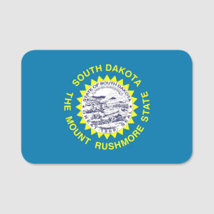 Patriotic name tag with flag of South Dakota
