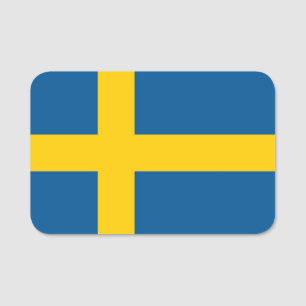 Patriotic name tag with flag of Sweden