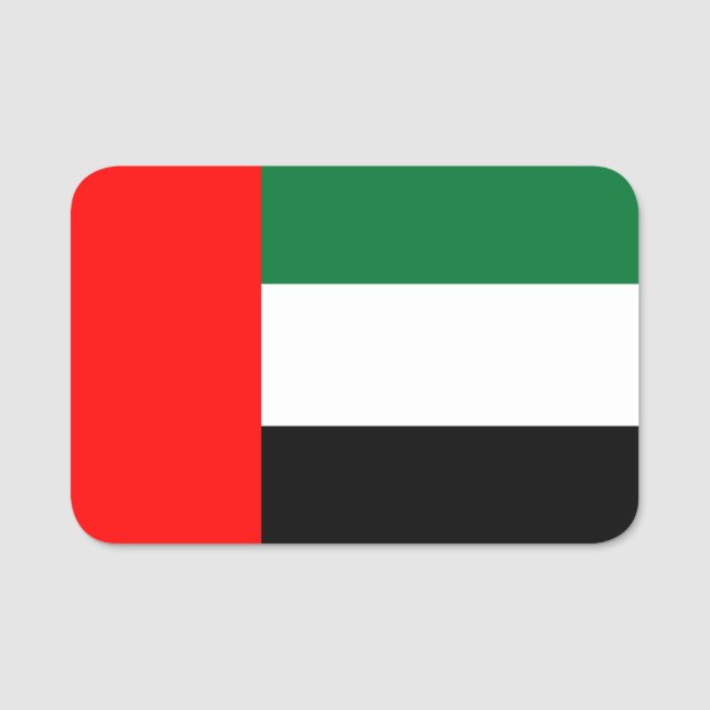 Patriotic name tag with flag of UAE (Front)
