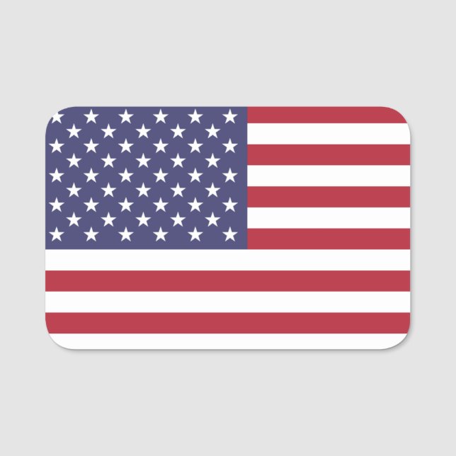 Patriotic name tag with flag of USA (Front)