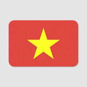 Patriotic name tag with flag of Vietnam