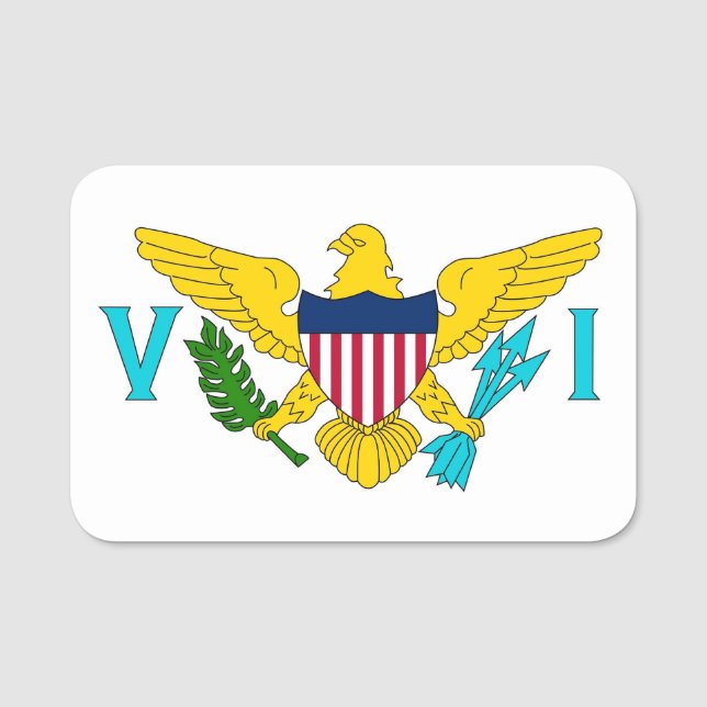 Patriotic name tag with flag of Virgin Islands (Front)