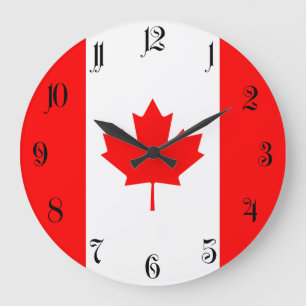 Patriotic National Flag of CANADA Large Clock