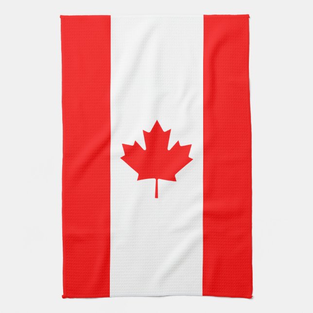 Patriotic National Flag of CANADA Tea Towel (Vertical)