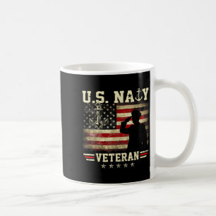 Patriotic naval veteran usa flag sailor aircraft coffee mug