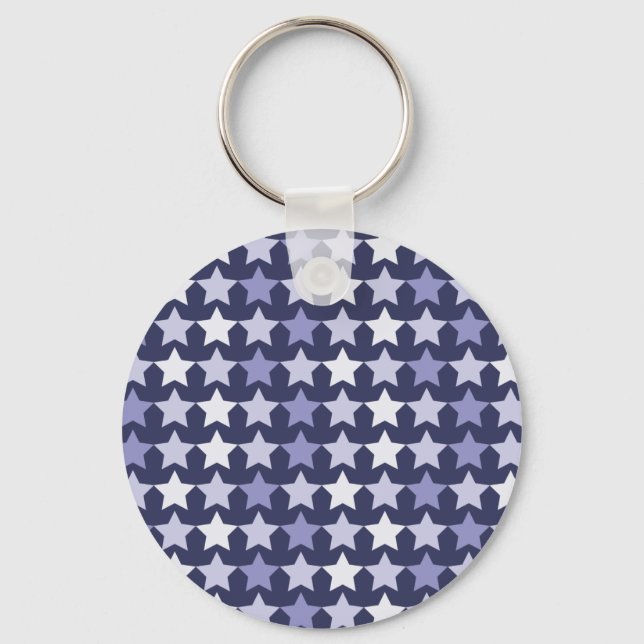 Patriotic Navy Blue Stars Key Ring (Front)
