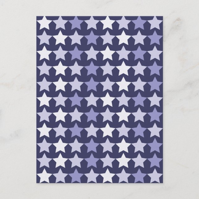 Patriotic Navy Blue Stars Postcard (Front)