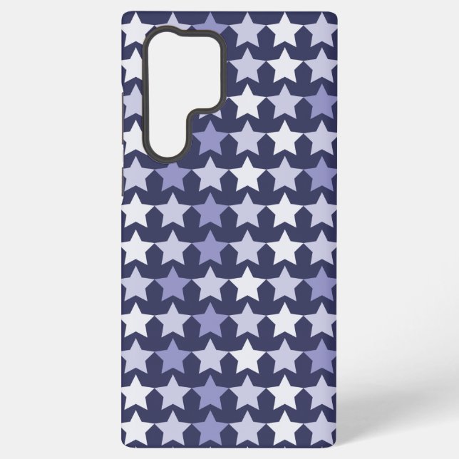Patriotic Navy Blue Stars Samsung Galaxy S22 Ultra Case (Back)