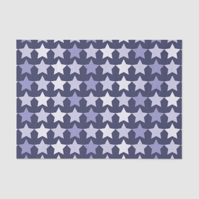 Patriotic Navy Blue Stars Tissue Paper (Front)