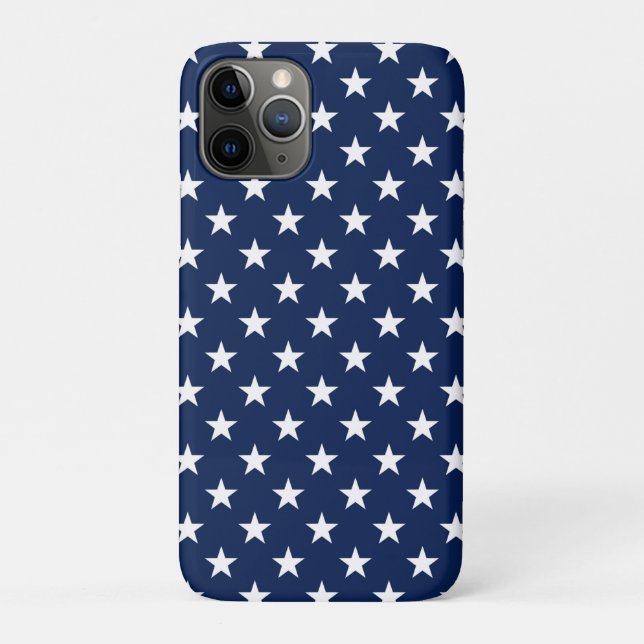Patriotic Navy Blue USA Flag Stars Pattern Case-Mate iPhone Case (Back)