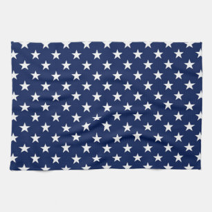 Patriotic Navy Blue USA Flag Stars Pattern Tea Towel