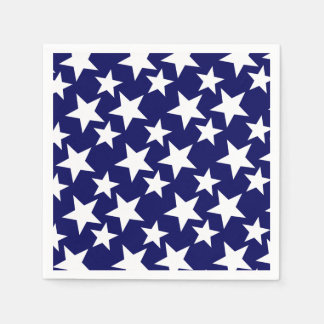 Patriotic Navy Blue w White Stars Napkin