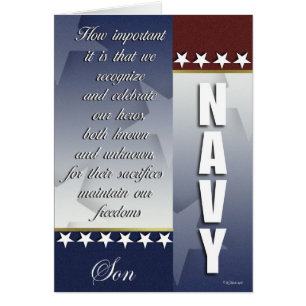 Patriotic Navy Troop Support Card - Son