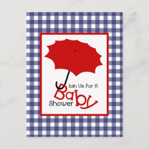 Patriotic Neutral Baby Shower - Red White & Blue Invitation