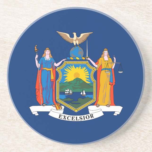 Patriotic New York State Flag Coaster (Front)