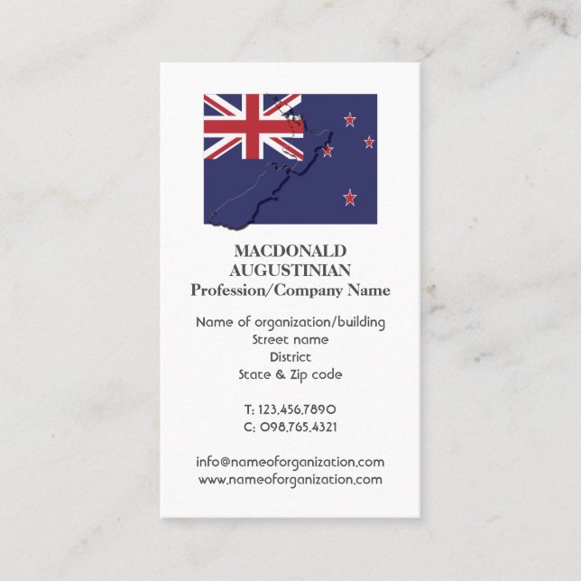 Patriotic | NEW ZEALAND FLAG | Photo Business Card (Front)