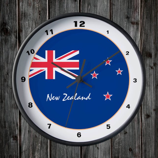 Patriotic New Zealand Flag, Zealand Home / design Round Clock (Creator Uploaded)