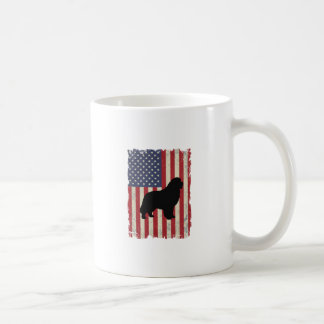 Patriotic Newfoundland DOG American Flag Vintage Coffee Mug