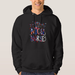 Patriotic Nicu Nurse 4th Of July Stethoscope Nursi Hoodie