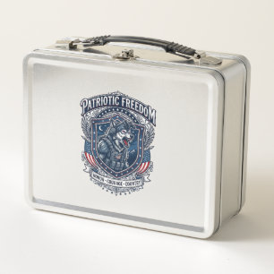 Patriotic Night Mission Patriot Wolf Military Insp Metal Lunch Box
