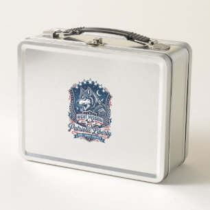 Patriotic Night Mission Patriot Wolf Military Insp Metal Lunch Box