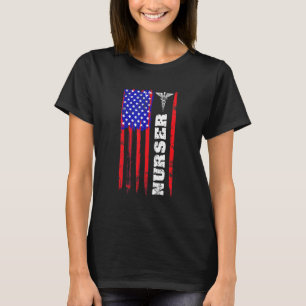Patriotic Nurse 4th Of July American Flag Independ T-Shirt