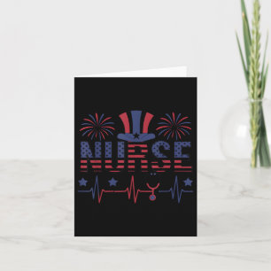 Patriotic Nurse American Flag Day 4th Of July Memo Card