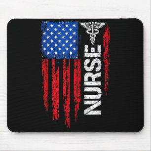 Patriotic Nurse American Flag Medical Pride Mouse Mat