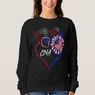 Patriotic Nurse Cna 4th Of July American Flag Sunf Sweatshirt